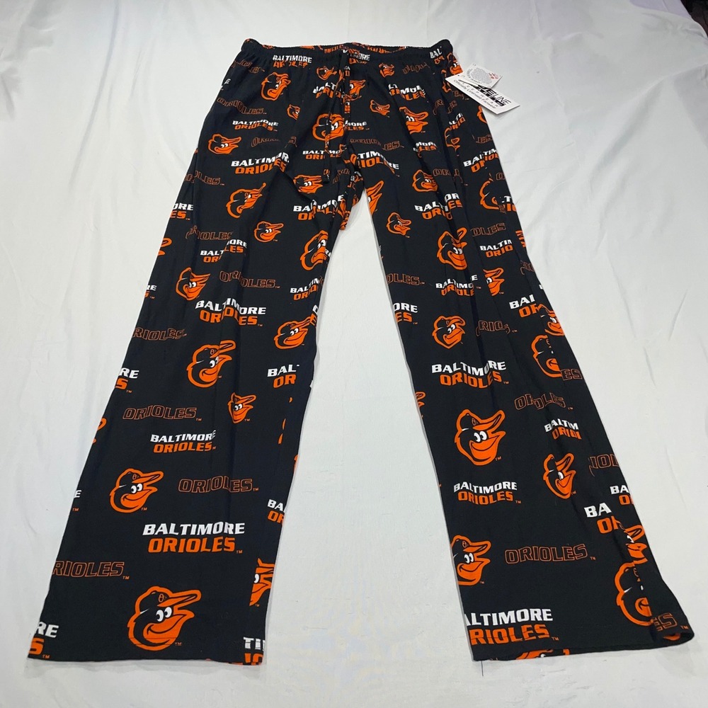 Sideline Apparel Baltimore Orioles Mens Pajama Pants Black MLB Sleepwear Medium